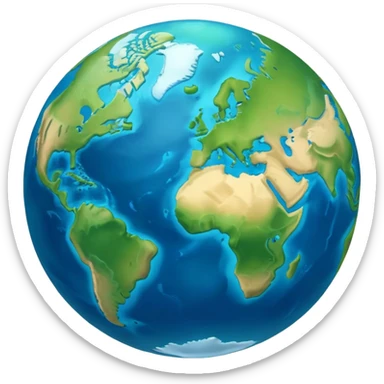earth planet with continents and oceans sticker