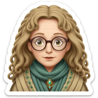 Professor Sybill Trelawney wearing glasses sticker