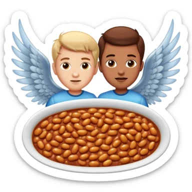 Create baked beans with teenager boys people’s faces on them and put wings on them sticker