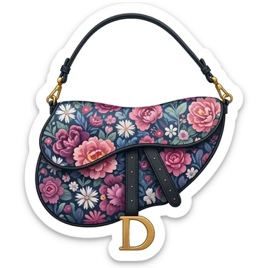 floral dior saddle bag sticker
