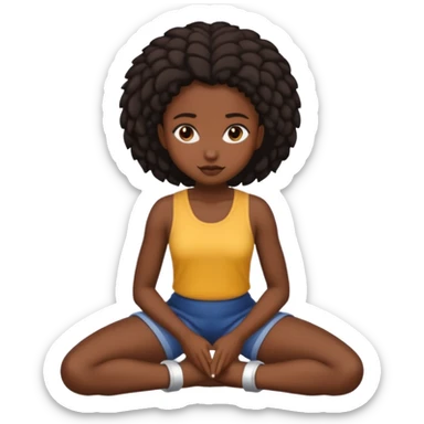 Black girl on her knees sticker