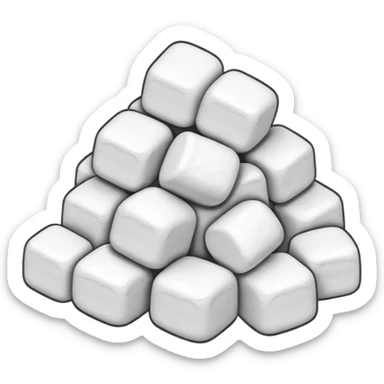 a small pile of marshmallows, simple, clear sticker