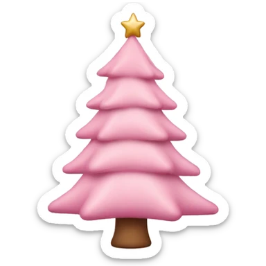 pastel pink christmas tree sticker