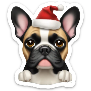 Black and tan French bulldog, christmas sticker