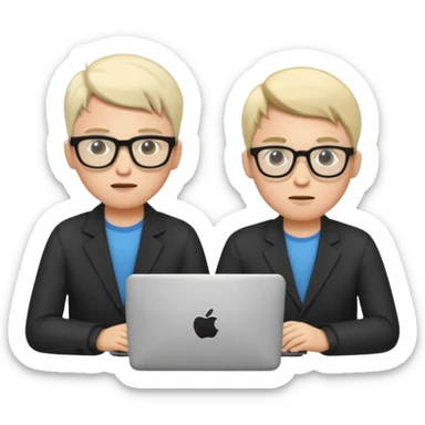 Group of 4 vibe coders, all male and white skinned  sticker