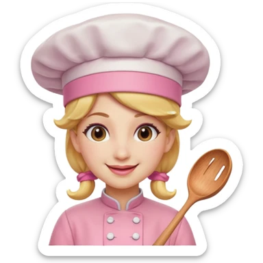 Pink chef hat princess peach sticker