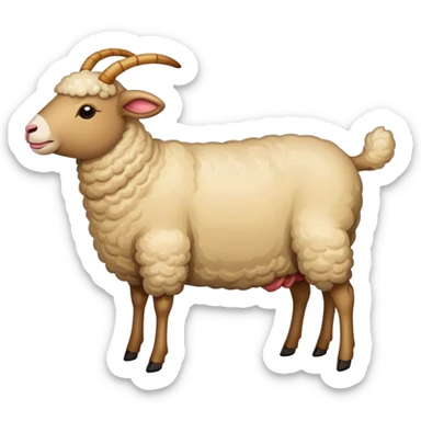 Xinjiang whole roasted lamb on spit with spices, simplified emoji style with bold outlines and bright colors, cartoon style entire cooked sheep sticker