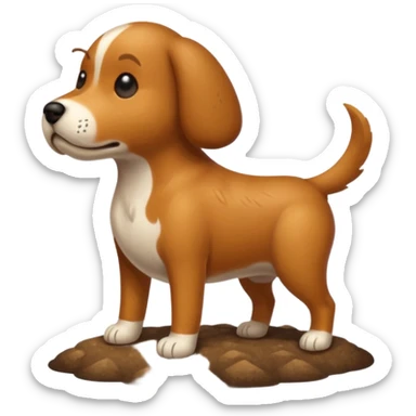 Dog pooping sticker