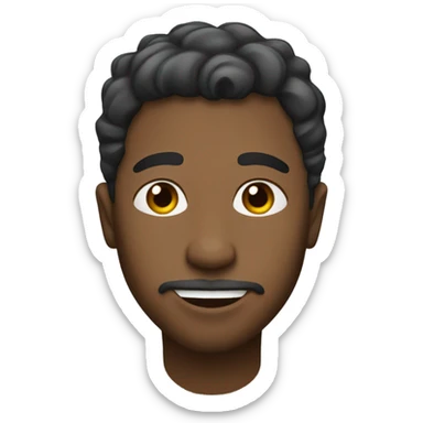 man brown skin curvy short hair love music sticker