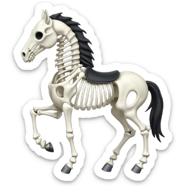 Black skeleton horse sticker