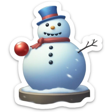 Snowman Statue Epic Mystery Legendary NewYear PokemonTheme Pokeball Snowfall Snowballs sticker