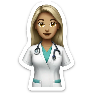 Radiologic technologist girl wearing scrubs sticker