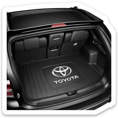 a black textured surface, likely a piece of automotive trim or a floor mat, featuring the branding for a Toyota Fortuner.
 sticker