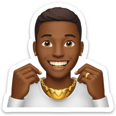 Black young guy with a grillz in jer tooth sticker