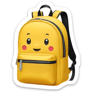 a yellow kid Backpack with zip sticker