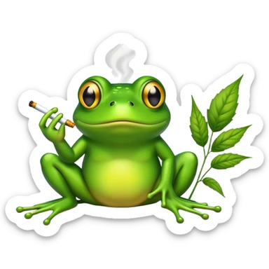 Frog smoking weed sticker