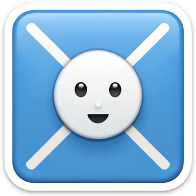 A blue square with a white cartoony checkmark in the middle. The image should be 2d sticker