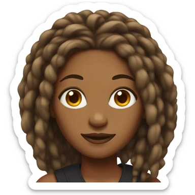 Black woman with long dread locs sticker