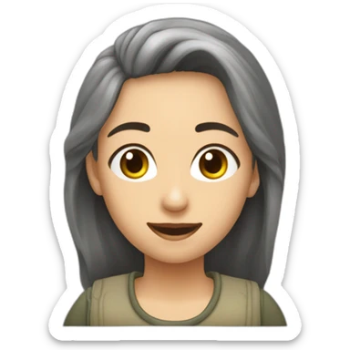 Žena s dlouhými hnědými vlasy v drdolu sticker