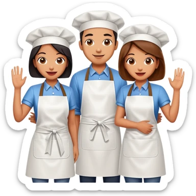 spam artists welcoming guests at a spam meat art gallery exhibition  sticker