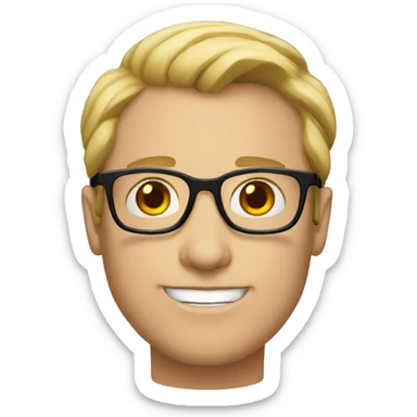 white guy in 30s with glasses sticker