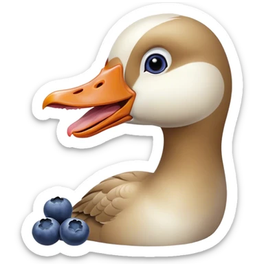 “A goose biting a blueberry.” sticker