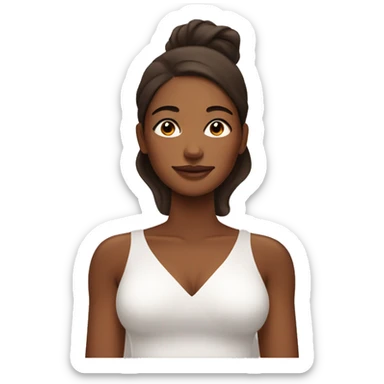 Brown skin woman doing skincare  sticker