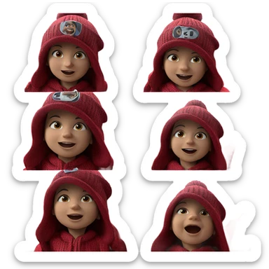 girl in hat realism sticker