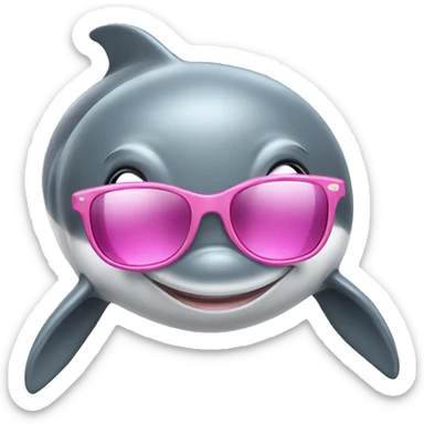 dolphin with pink sunglasses sticker