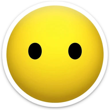 Yellow circle with no eyebrows and nose and the face feeling is neutral sticker