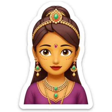 A sanskari girl with bindi and necklace sticker