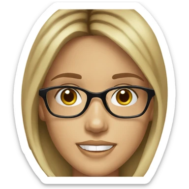 Caucasian Jessica alba with glasses and blue eyes  sticker