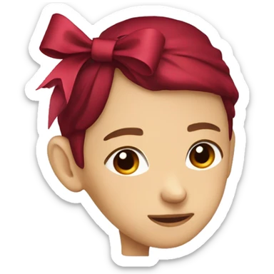 Wine red bow sticker