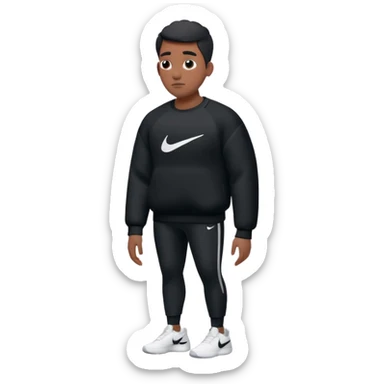 un emoji (qui ressemble à un vrai emoji téléphone)de quelqu'un qui tombe (homme noir pull Nike)il a des airpods.Il tombe vers l'avant  sticker