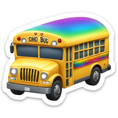 rainbow school bus sticker