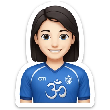 un personnage qui est blanc de peau qui sourie il a les cheveux nour dans le côté et il porte un maillot de l'om sticker