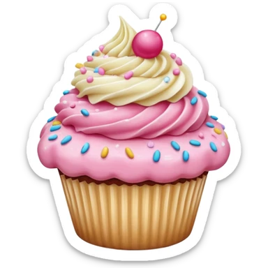 Cupcake with pink icing sticker