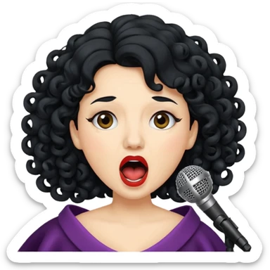 curly hair  opera singer singing sticker