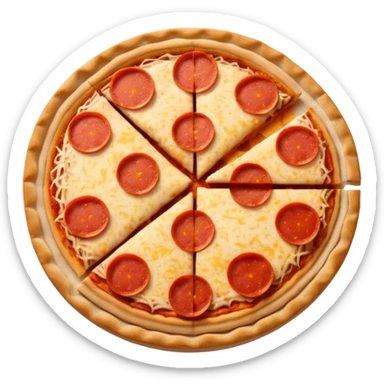 a pie chart sitting on top of a pizza  which has no other toppings sticker