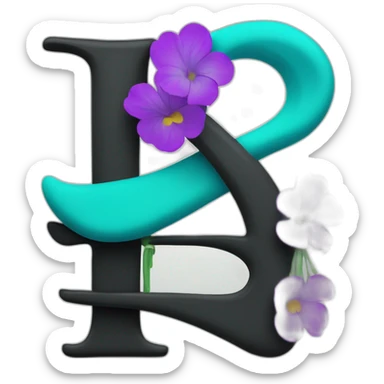 black lowercase letter t and turquose verical bar to the right of it sticker