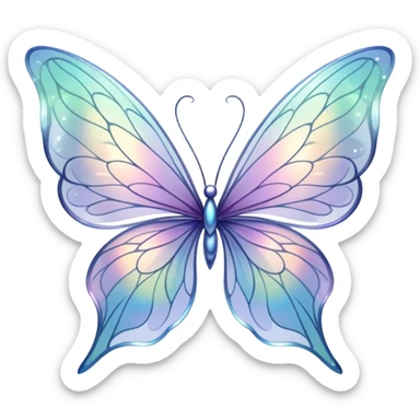 Iridescent transparent fairy wings sticker