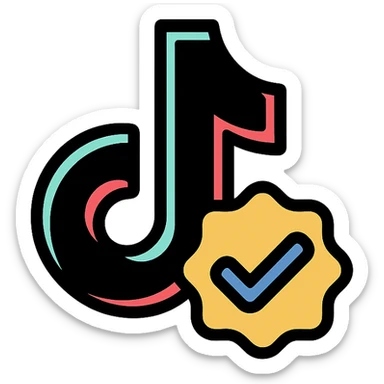 TikTok verified icon, clean, recognizable, suitable for social media, variation 2 sticker