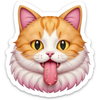 cat eating meet sticker