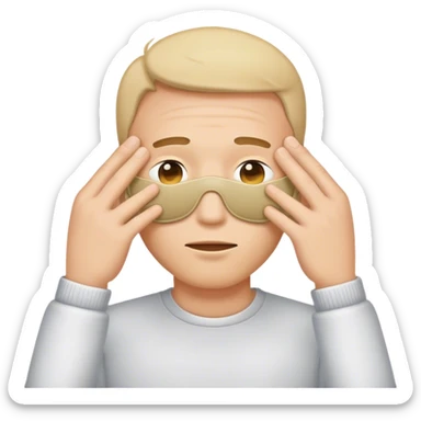 Shy man covering his eyes  sticker