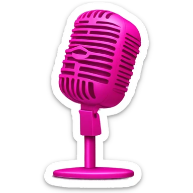 Hot pink microphone with stand  sticker