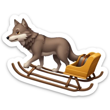 wolf sled sticker