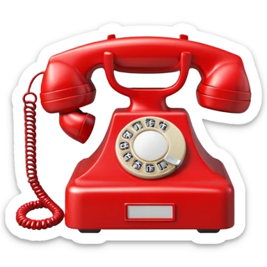 red telephone front view sticker