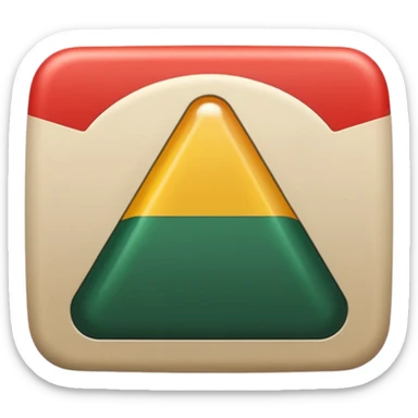 YouTube logo in natural shape: rounded rectangle with dark green fill, play triangle in light beige, only these two colors, iOS emoji style, volumetric, soft shadows sticker