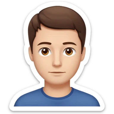 homme cheveux court marron sans barbe sticker