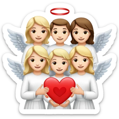 angels holding i love you sign sticker